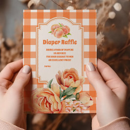 Cartão De Informações Chá de Bebê da Doce Pequena Pêssego - Rifas de Fra