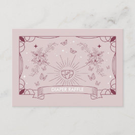 Cartão De Informações Chá de Bebê da Filha Tarot Rifas de Fraldas