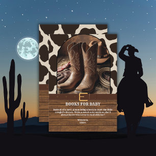 Cartão De Informações Chá de Bebê de Botas de Cowgirl Elegantes