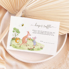 Cartão De Informações Chá de Bebê de Canguru Rústico da Floresta - Rifas
