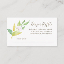 Cartão De Informações Chá de Bebê de Diaper Raffle de Galho de Flor de A