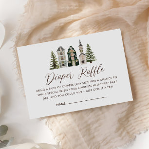 Cartão De Informações Chá de Bebê de Natal It Takes a Village Christmas