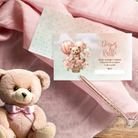 Chá de Bebê de Ursinho de Pelúcia com Balões Rosa,