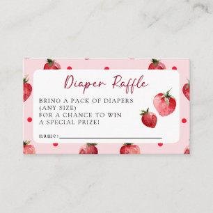 Cartão De Informações Chá de Bebê Diaper Raffle Berry Sweet Morango