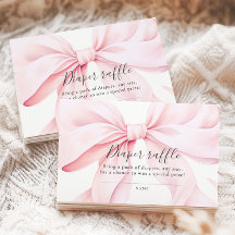 Chá de Bebê Diaper Raffle com Laço Rosa