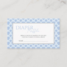 Chá de Bebê Diaper Raffle Corações Azuis