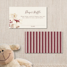 Chá de Bebê Diaper Raffle Cottagecore Wildflower