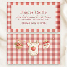 Chá de Bebê Diaper Raffle Morango Doce Berry Sweet