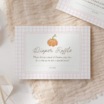 Chá de Bebê Diaper Raffle Pequena Abóbora Rosa