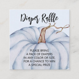 Cartão De Informações Chá de Bebê do Menino da Abóbora Azul - Sorteio de