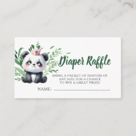 Cartão De Informações Chá de Bebê do Panda Fofo Aquarela Rifas de Fralda