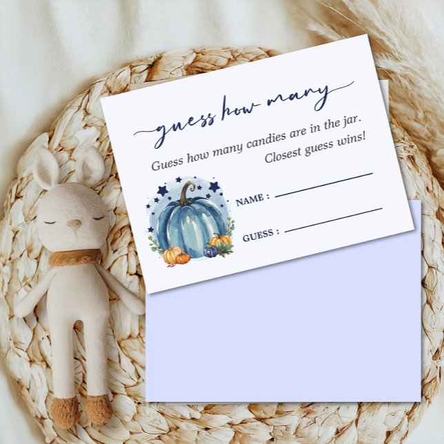 Cartão De Informações Chá de Bebê do Pequeno Menino Abóbora - Adivinhe Q (Criador carregado)