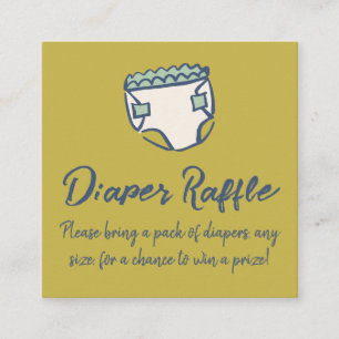 Cartão De Informações Chá de Bebê Doodle Verde Ervilha Sorteio de Fralda