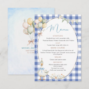 Cartão De Informações Chá de bebê elegante aquarela de um ganso bobo