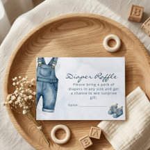 Chá de Bebê em Jeans Azul com Aquarela - Rifas de