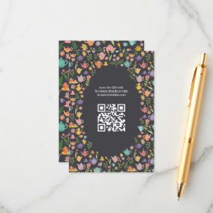 Cartão De Informações Chá de Bebê Festa de Noiva Divertido Código QR PER