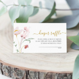 Cartão De Informações Chá de Bebê Flor Silvestre Delicado Sorteio de Fra