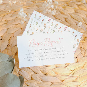 Cartão De Informações Chá de Bebê Floral Delicado Boho de Flores Silvest