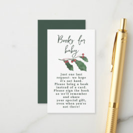 Cartão De Informações Chá de Bebê Floresta de Inverno em Aquarela Elegan