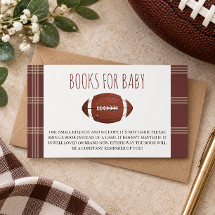Cartão De Informações Chá de Bebê Futebol Americano Livros Pedido