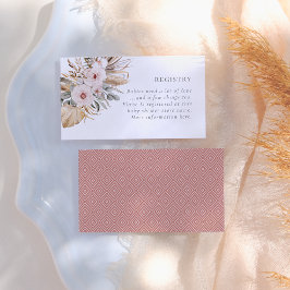 Cartão De Informações Chá de Bebê Grama das Pampas Boho Boêmio Deserto G