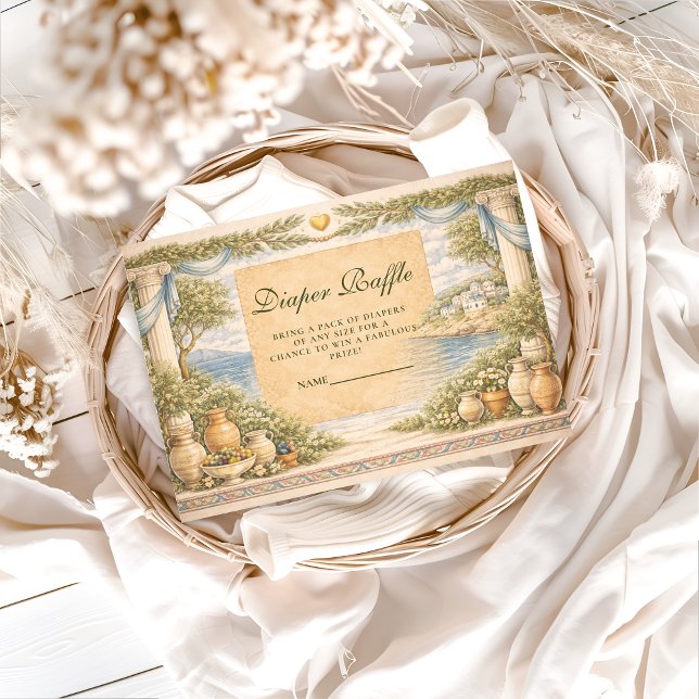 Cartão De Informações Chá de Bebê Grego da Olive Garden Rifas de Fraldas (Criador carregado)