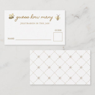 Cartão De Informações Chá de Bebê Little Bee Adivinhe Quantos