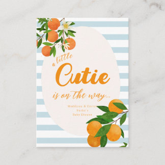 Cartão De Informações Chá de Bebê Little Cutie Laranja - Mercado Orgânic