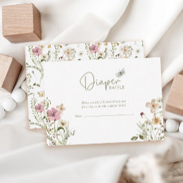 Cartão De Informações Chá de Bebê Menina Flor de Bebê Sorteio de Fraldas