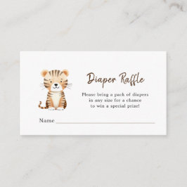 Cartão De Informações Chá de Bebê Menino Animais Fofos Sorteio de Fralda