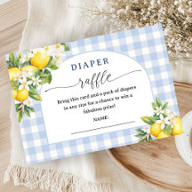 Chá de Bebê Menino Diaper Raffle Limão Cítrico