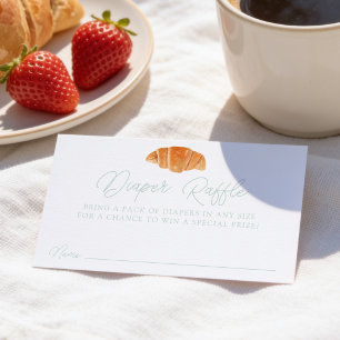 Cartão De Informações Chá de Bebê Pequeno Croissant de Hortelã para Sort