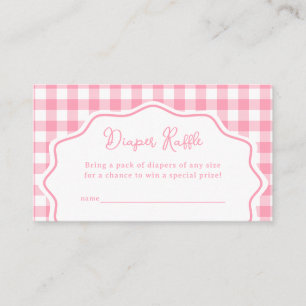 Cartão De Informações Chá de Bebê Pink Gingham Baby-Q BBQ Sorteio de Fra