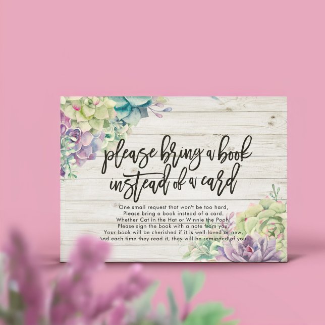 Cartão De Informações Chá de Bebê Por Favor Traga um Livro em vez de um  (Criador carregado)