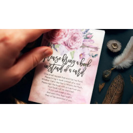 Cartão De Informações Chá de Bebê Por Favor Traga um Livro em vez de um 