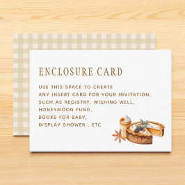 Cartão De Informações Chá de Bebê Pumpkin Little Cutie Pie Personalizado