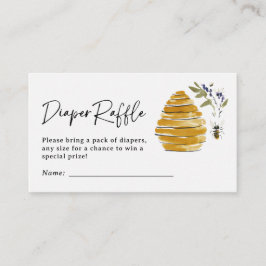 Cartão De Informações Chá de Bebê Sorteio de Fraldas Boho HoneyBee