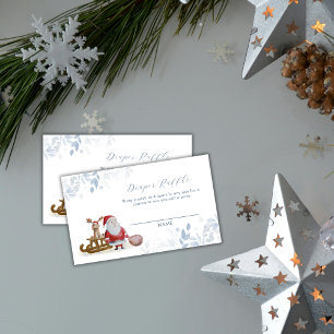 Cartão De Informações Chá de Bebê Sorteio de Fraldas do Papai Noel de Tr