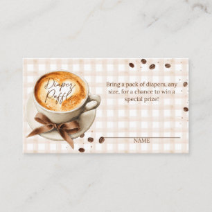 Cartão De Informações Chá de Bebê Tema Café - Baby is Brewing