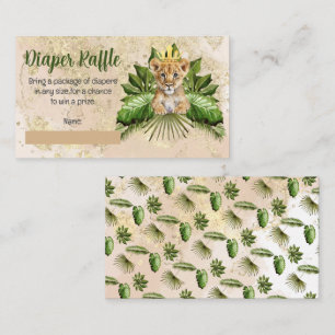 Cartão De Informações Chá de Bebê Tropical Pequeno Leãozinho - Rifas de 