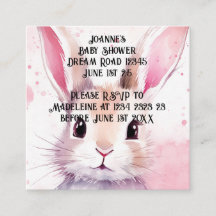 Chá de Bebê Watercolor Rosa Bunny Fofinho