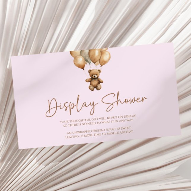 Cartão De Informações Chá de Chá de fraldas do Urso Vermelho Castanho (Criador carregado)