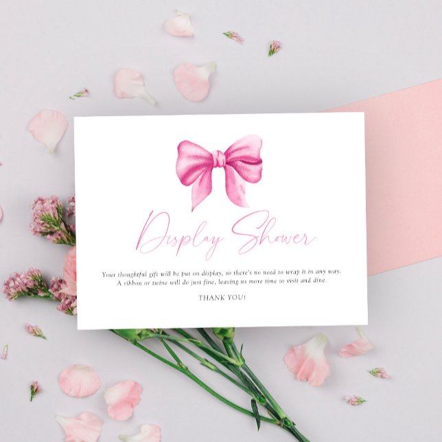 Cartão De Informações Chá de chá de fraldas rosa (Criador carregado)