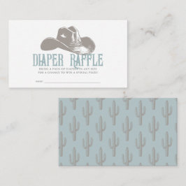 Cartão De Informações Chá de cowboy com chapéu azul para bebê