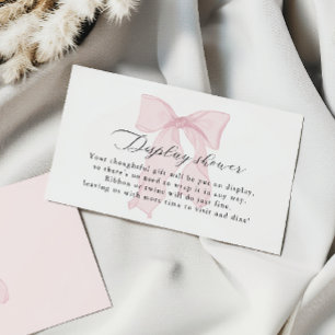 Cartão De Informações Chá de exibição Arco Rosa Chá de fraldas Rapariga