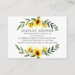 Cartão De Informações Chá de exibição Chá de panela de girassol amarelo