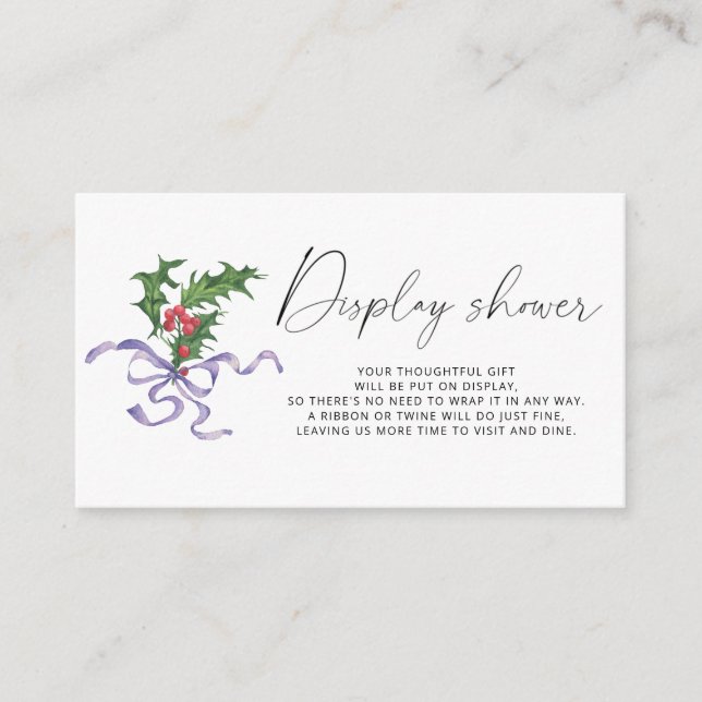 Cartão De Informações Chá de exibição da ramificação de inverno (Frente)