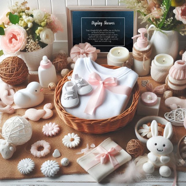 Cartão De Informações Chá de Exibição de Bebê Brilhante Brilhante (Criador carregado)