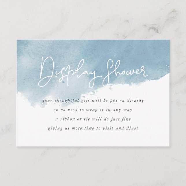 Cartão De Informações Chá de Exibição de Cor de Água Azul do Céu Sem Que (Frente)