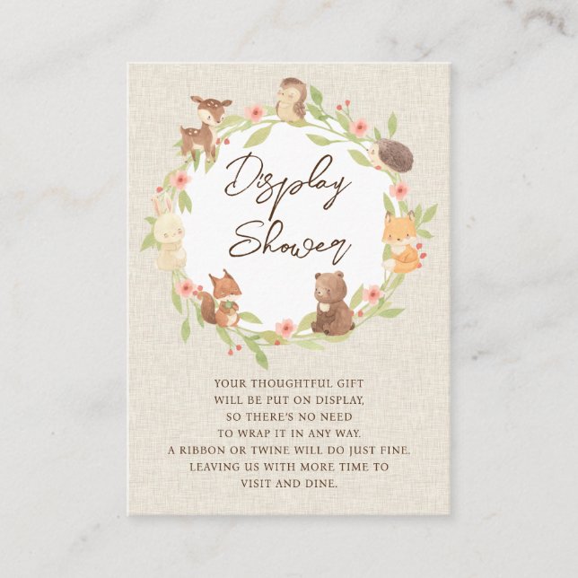 Cartão De Informações Chá de Exibição de Floresta Inchandada (Frente)